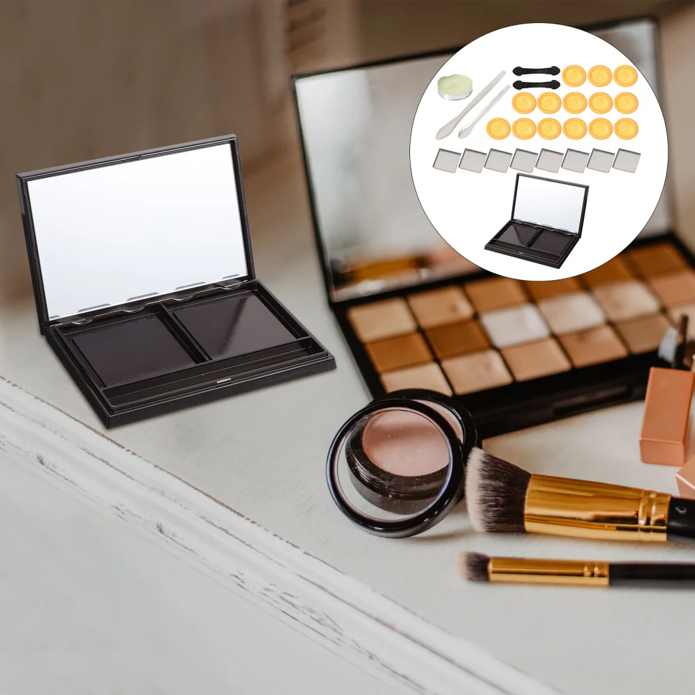 

2 Sets Lipstick Eye Shadow Subpackaging Box Makeup Powder Storage Container