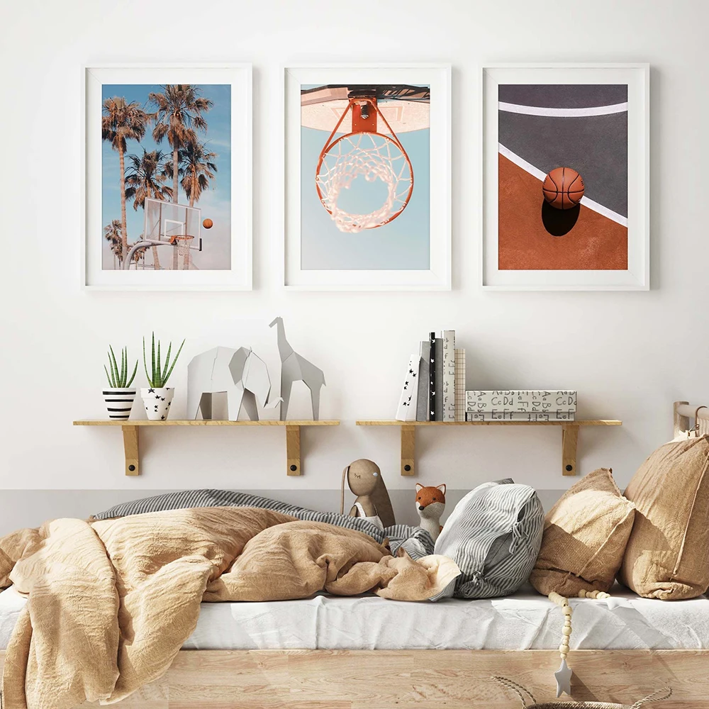 Баскетбольный плакат постер для баскетбола подарок пальма декор на стену