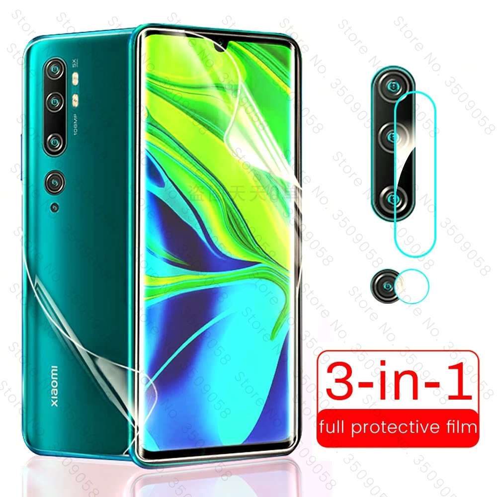 

Гидрогелевая мягкая защитная пленка для экрана 3 в 1 для xiaomi mi note 10 lite light redmi note 9 pro max 9s, не стекло
