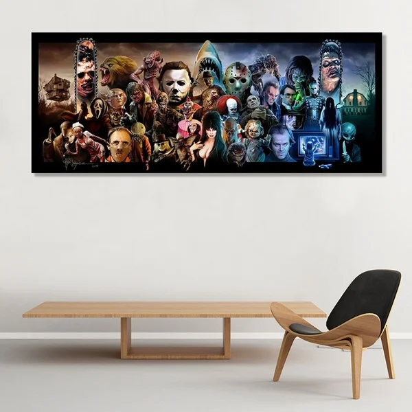 Модный холщовый Декор для дома 2020 настенный постер с принтом ужасов и фильмов