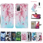 Чехол S20 FE с красочными цветами и животными для Samsung Galaxy S20FE Coque Note 20, ультрароскошные флип-Сумки из искусственной кожи для телефонов