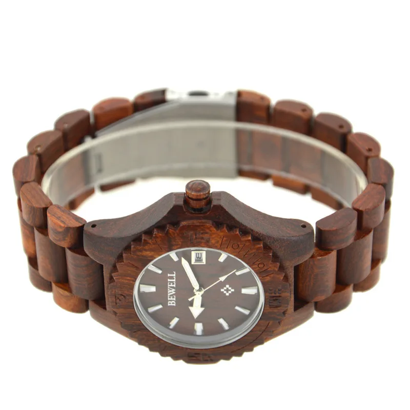

2020 Limited New Bewell Brand Is Popular With The Wood Watch Band, And Fashionable Quartz Calendar Can Be Issued In One Piece