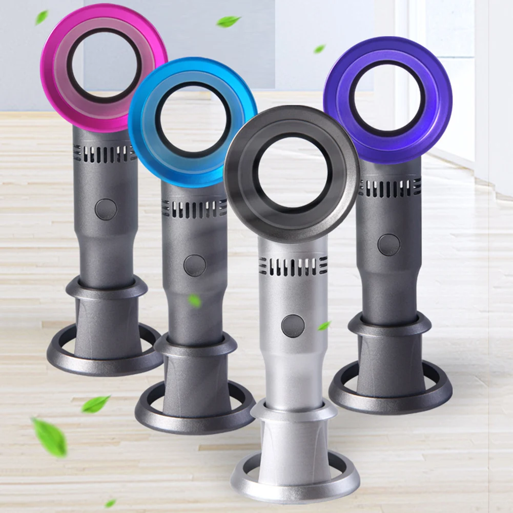 

Mini Portable Bladeless Fan Cordless Usb Charging Handheld Cooling Fan Cooler 3 Speed Level Summer Leafless Desktop FAN18