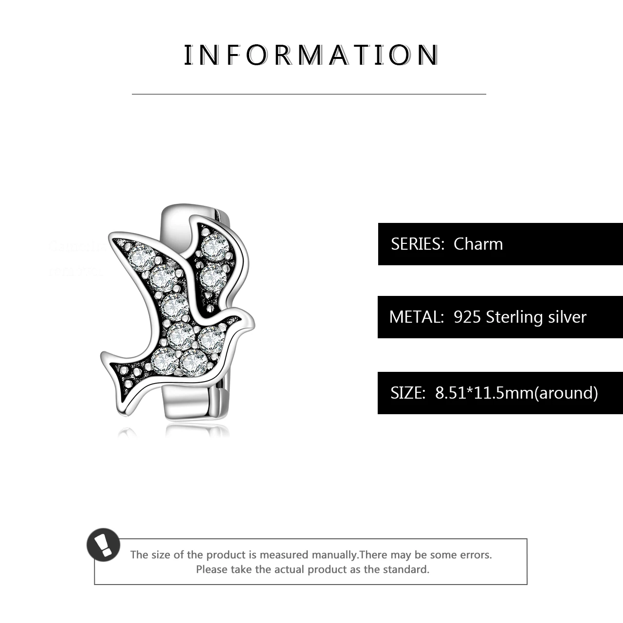 Бусы серебряные с символом свободы Летающие птицы прозрачным фианитом Подвески