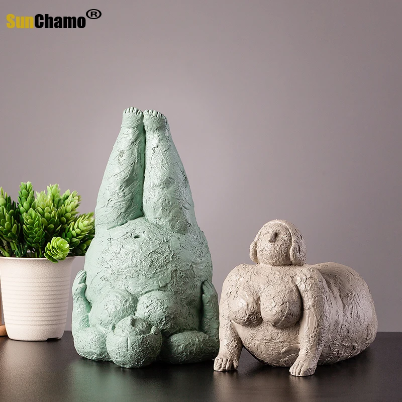 Современные декоративные фигуры стоячие приседания толстые женщины украшение