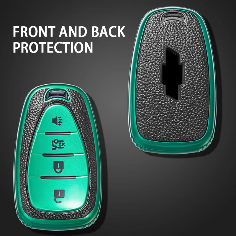 4 кнопки ТПУ + кожаный чехол для автомобильного ключа Chevrolet дистанционного