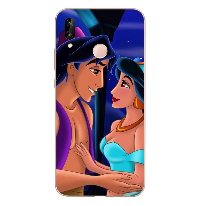 Мягкий Силиконовый ТПУ чехол для телефона Disny Aladdin Jasmine Huawei P8L P20L P20LITE P30 Mate 8 9 10 20Por RS