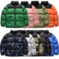 winter america brand face parkas mixed colors couple cotton coats casual mens stand collar pocket warm down puffer jackets