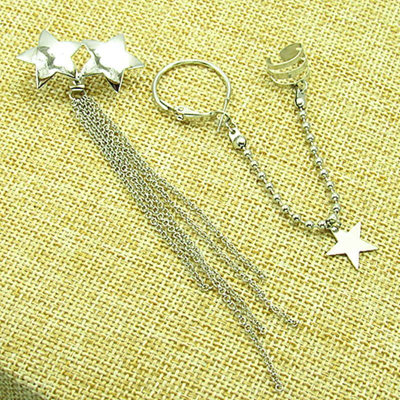 2pcs star Серьги Харли Куинн для косплея с птицами-хищниками, прямоугольные серьги со звездами и кисточками - Окраска металла: 2pcs star