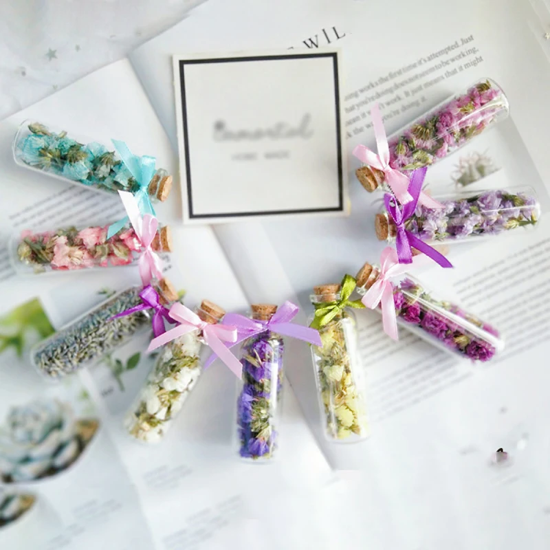 Стеклянная бутылка для желаний 1 шт. Натуральные сушеные цветы материал сделай