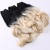 70gpiece ombre two tone wavy hair bundles natural synthetic high temperature remy hair extensions for black women