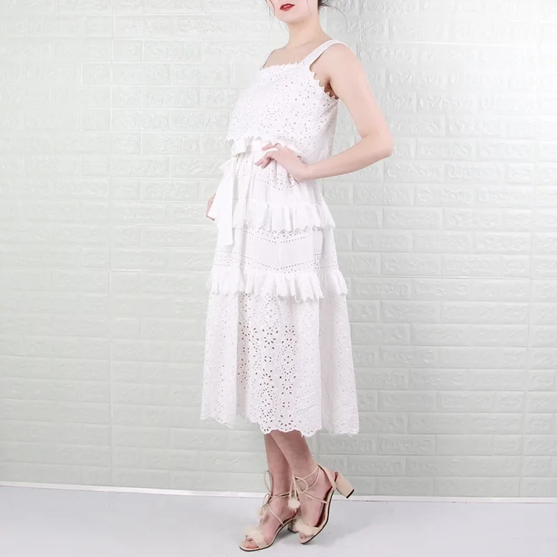 Женское платье с открытыми плечами CHICEVER повседневное кружевное лоскутное миди