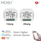Мини модуль регулятора яркосветильник Moes DIY Tuya ZigBee Smart 12 с голосовым управлением, управление через приложение Alexa Google Home