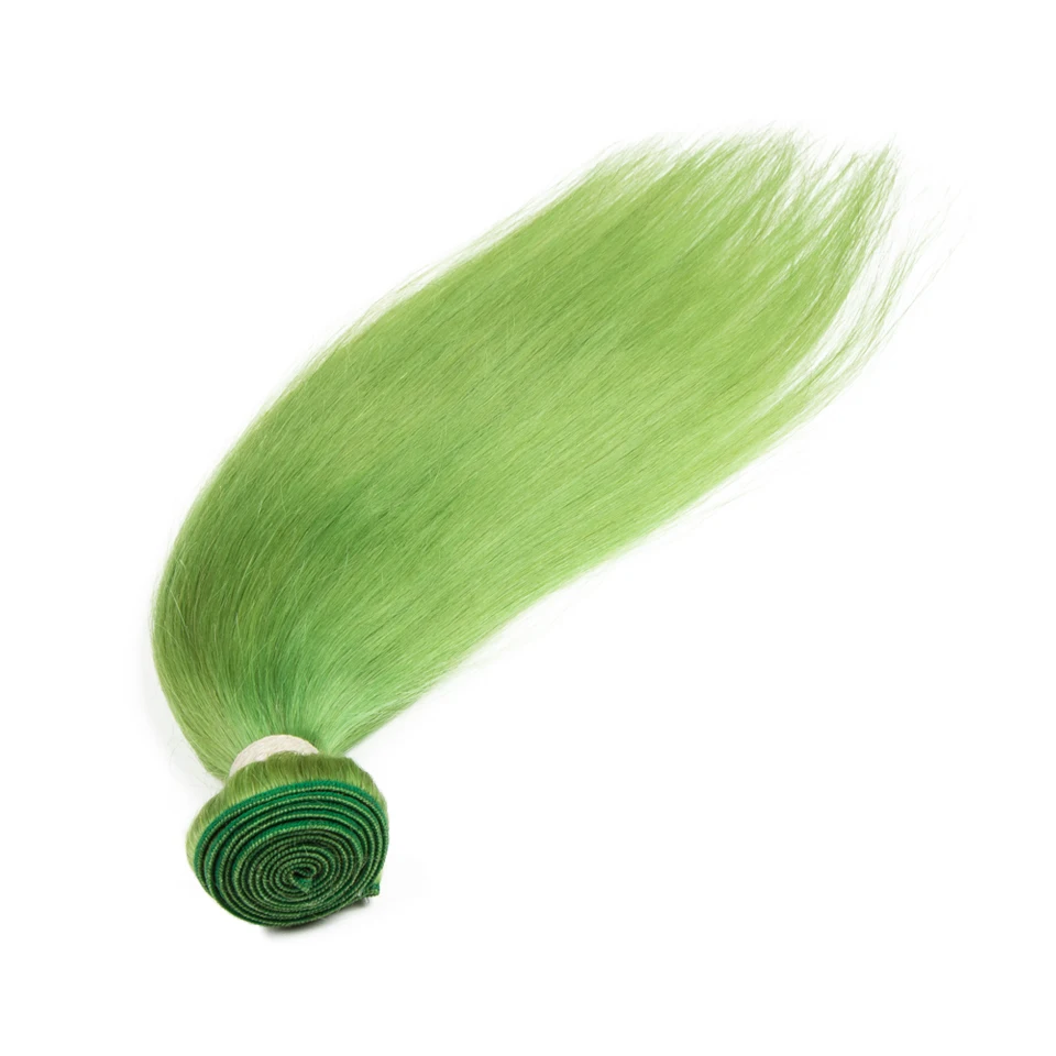 Пряди волос Remy Forte бразильские пряди зеленые человеческие волосы 1/3/4 наращивание