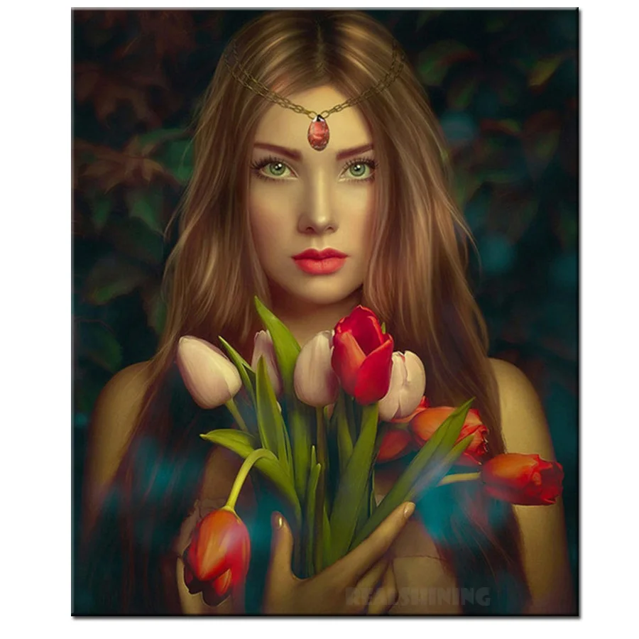 Алмазная вышивка с цветами тюльпана 3d картина мозаика стразы N1185 | Дом и сад