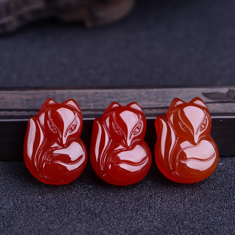 KYSZDL красивый красный камень резной кулон лисы для мужчин и женщин Модный