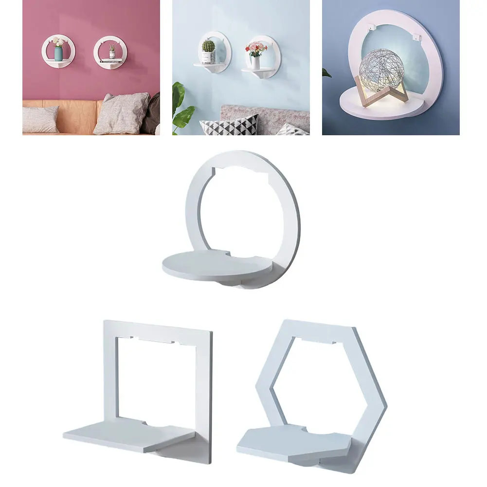 

3PCS Wall Shelf Free Punching Wall-Mounted TV Background Wall Hanger Bedroom Balcony Bedside Wall Creative Flower Pot Stand