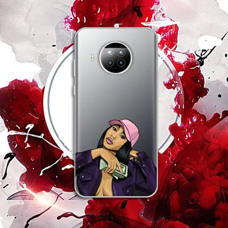 

black girl Phone Case Transparent for Xiaomi mi Redmi note 10 t 8 9 pro lite 11 Samsung S 8 9 10 20