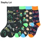 Мужские хлопковые носки Funky Crazy, повседневные носки для езды на велосипеде, в стиле Харадзюку