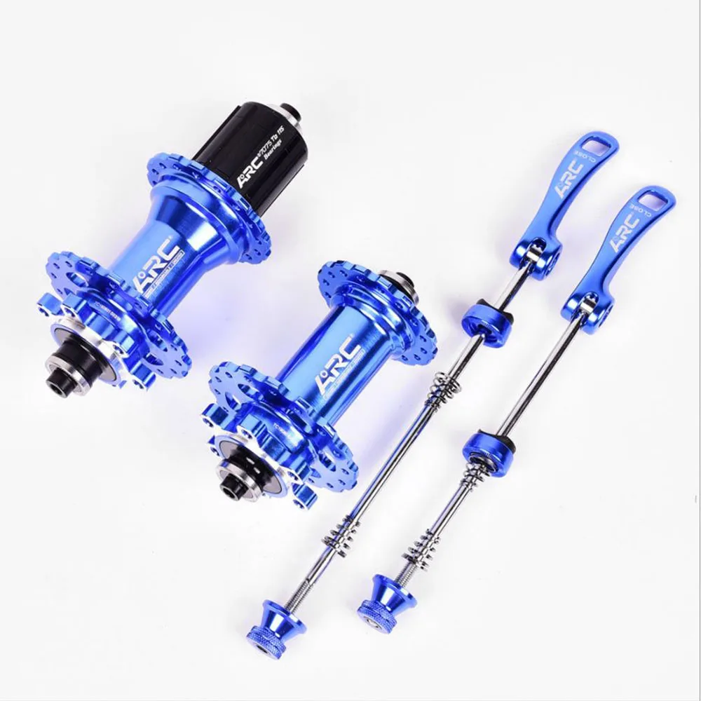32H blue a pair ARC MTB концентратор для горного велосипеда 28 32 36 отверстие спереди 2 подшипника сзади 4 подшипника 120 клик 8S 9S 10S 11S 11 скоростная ступица Аксессуары для велосипеда - Цвет: 32H blue a pair