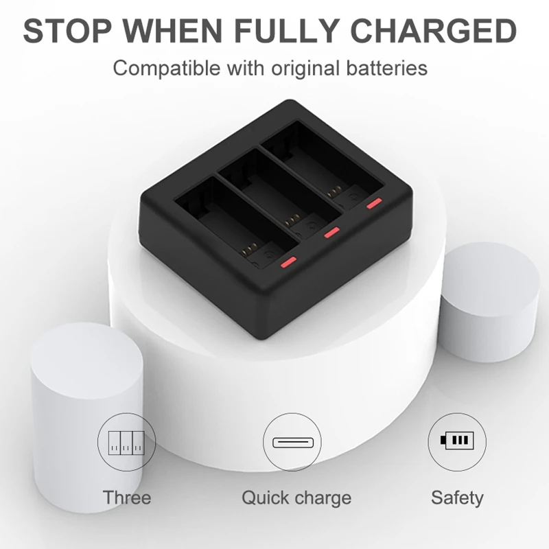 Зарядное устройство для экшн-камеры Go Pro Hero 9 3 способа со светодиодной подсветкой