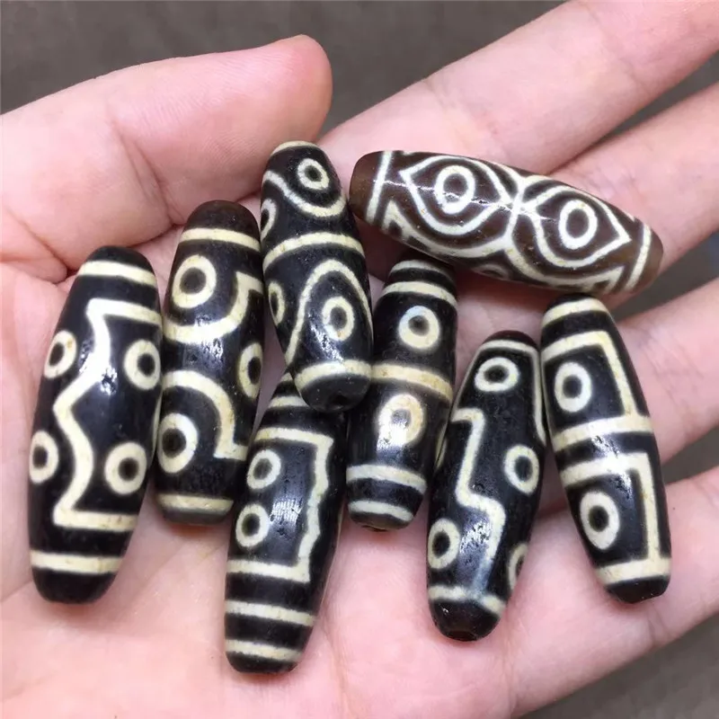 

1PCS 1LOT Dzi Stone 12.5mm*38mm Pure Yellow Color Bead Tibetan Mystical Stone Heaven Eyed Dzi Beads Free Shipping