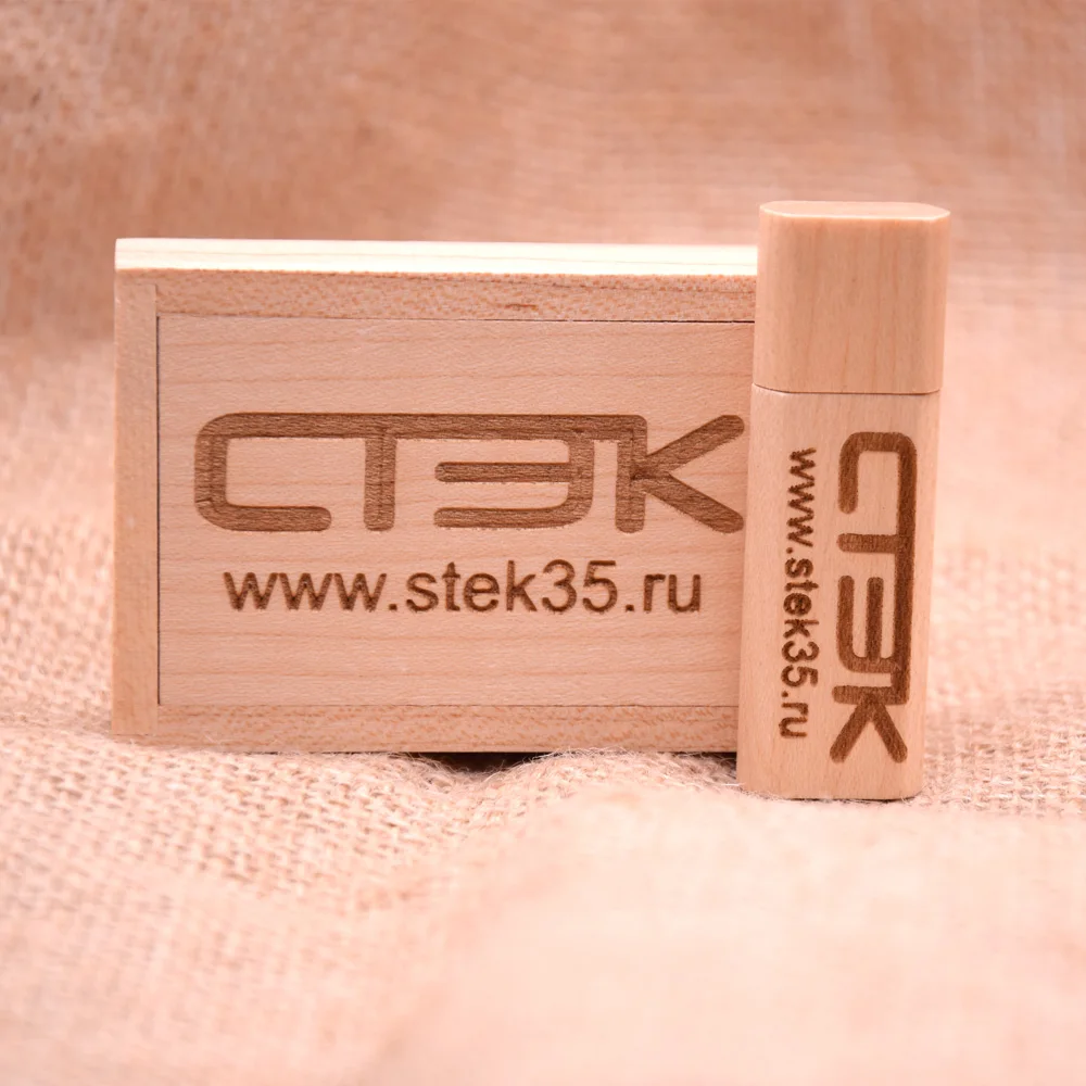 Деревянные USB + коробка флеш накопитель Флэшка 4 Гб оперативной памяти 16