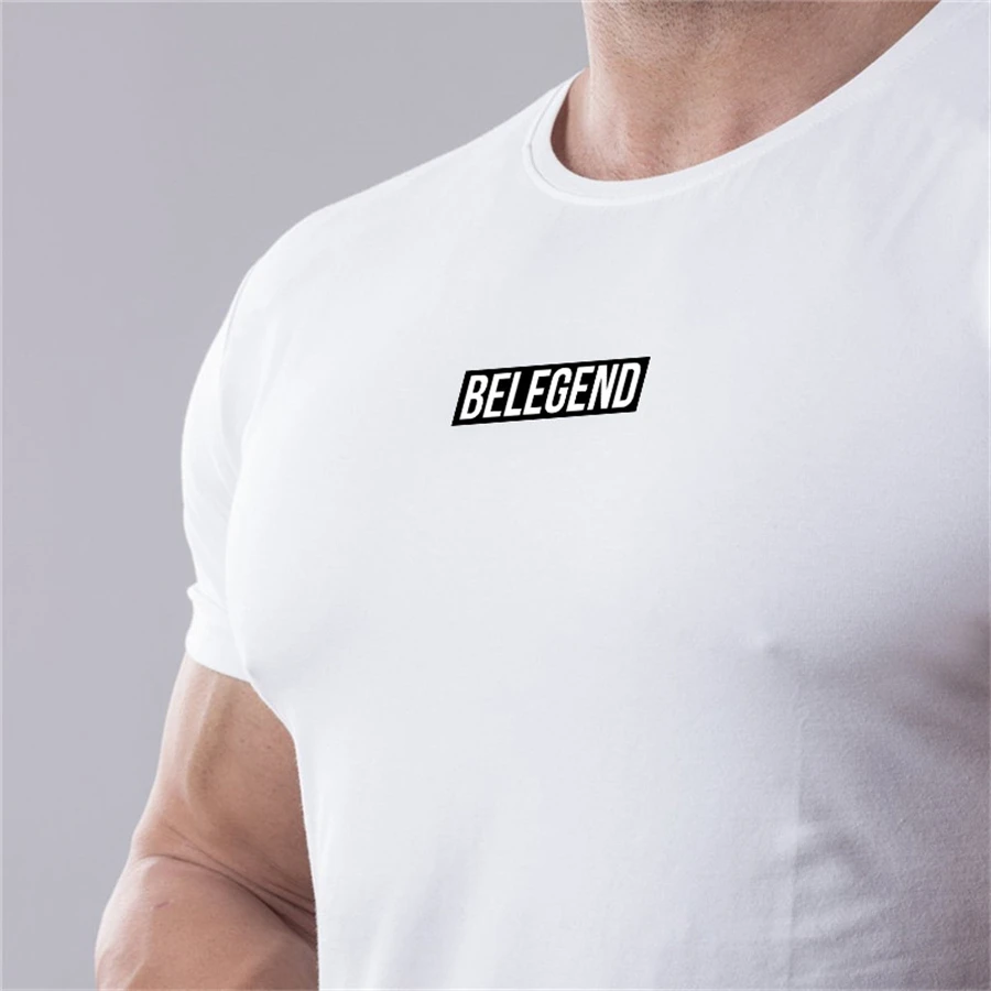 2019 Мужская хлопковая футболка модные футболки с принтом повседневные тонкие