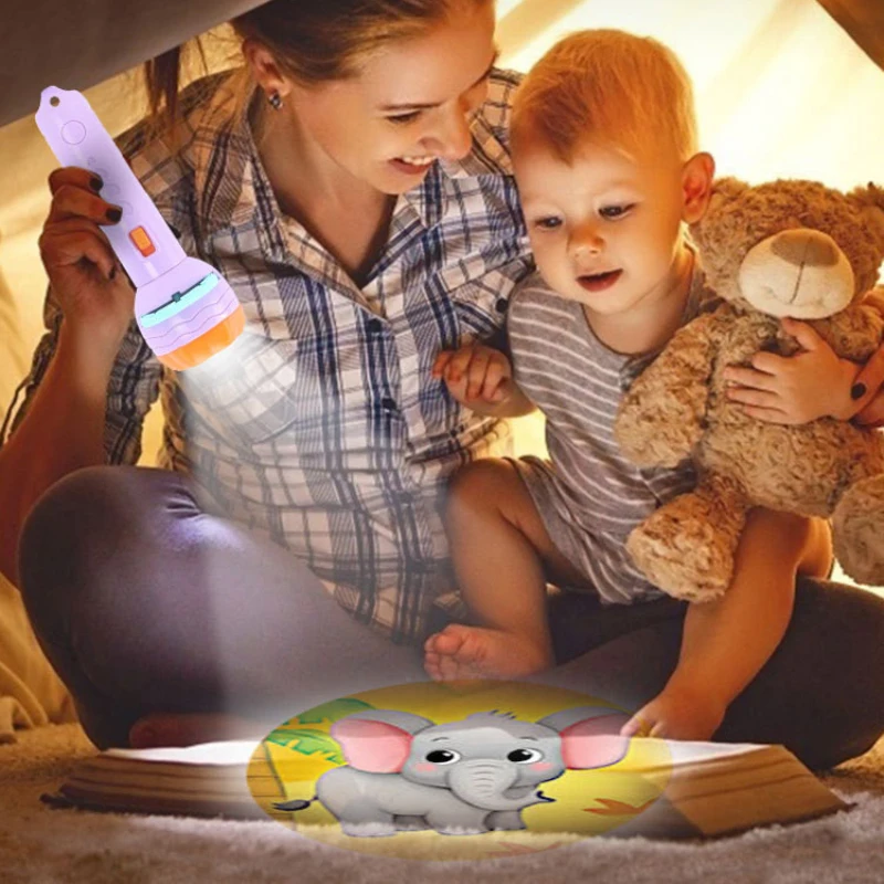 

Baby Sleeping Story Book Flashlight Projector Torch Lamp Toys Early Education Toy For Kid Birthday Xmas Gift Light Up Toy