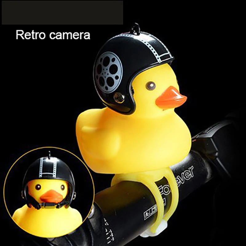 

K08 Bicycle Duck Bell with Helmet Headlight Horn Broken Wind Small Yellow Duck Road Bike Motor Helmet Riding Cycling Accessories