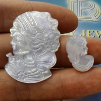 natural mother of pearl beads embossed beauty head diy jewelry accessories pendant inlaid and taiwan shell supplies charm gift