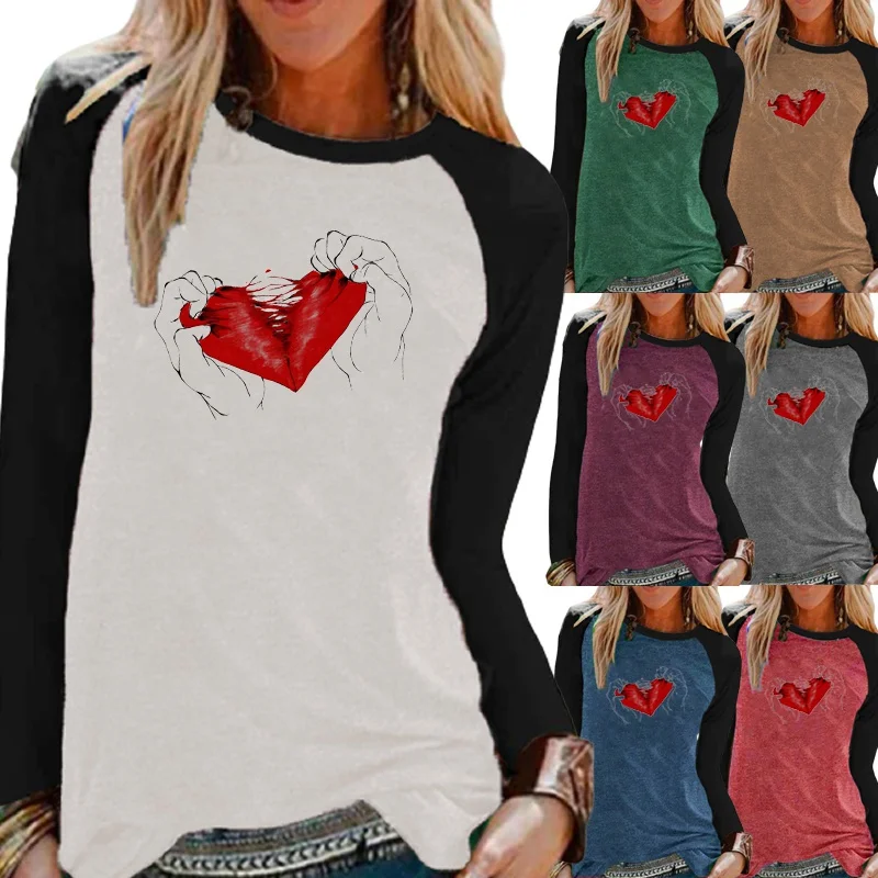 

Женская одежда для осени и зимы с модным принтом Gtraphic, пуловер с длинным рукавом и круглым вырезом, повседневные топы больших размеров