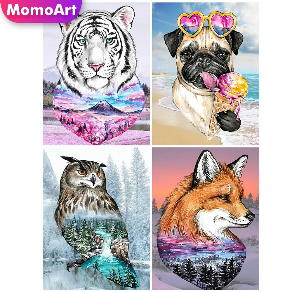 

Momoart 5D Diamond Painting Tiger Owl Diamond Embroidery Animal Mosaic Rhinestone Picture Cross Stitch DIY Art Handmade Hobby