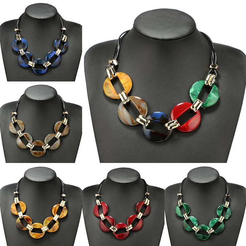

Woemn jewelry Geometric Sweater chain Chain Pendant Gift Necklace Fashion personality chic Multicolor 1pc