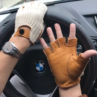 2022 new men genuine leather gloves male sheepskin machinist gloves leather driving gloves men leather driver gloves