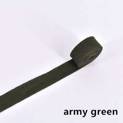 army green 20 мм) цветная елочка/хлопчатобумажная лента с саржевым переплетением/хлопчатобумажная тесьма/косой привязки ленты, 50 м/рулон - Цвет: army green