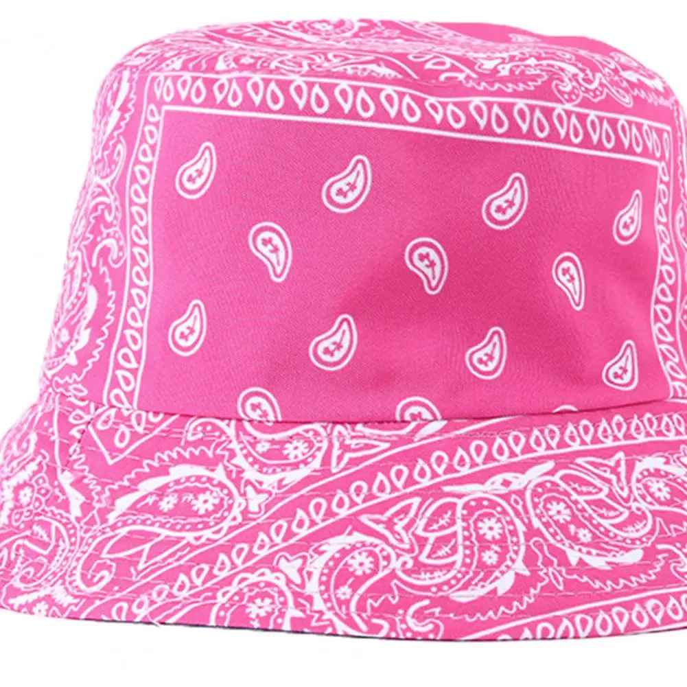 

Fisherman Hat Cashew Printing Double Side Wear Cotton Keep Warm Foldable Bucket Hat for School