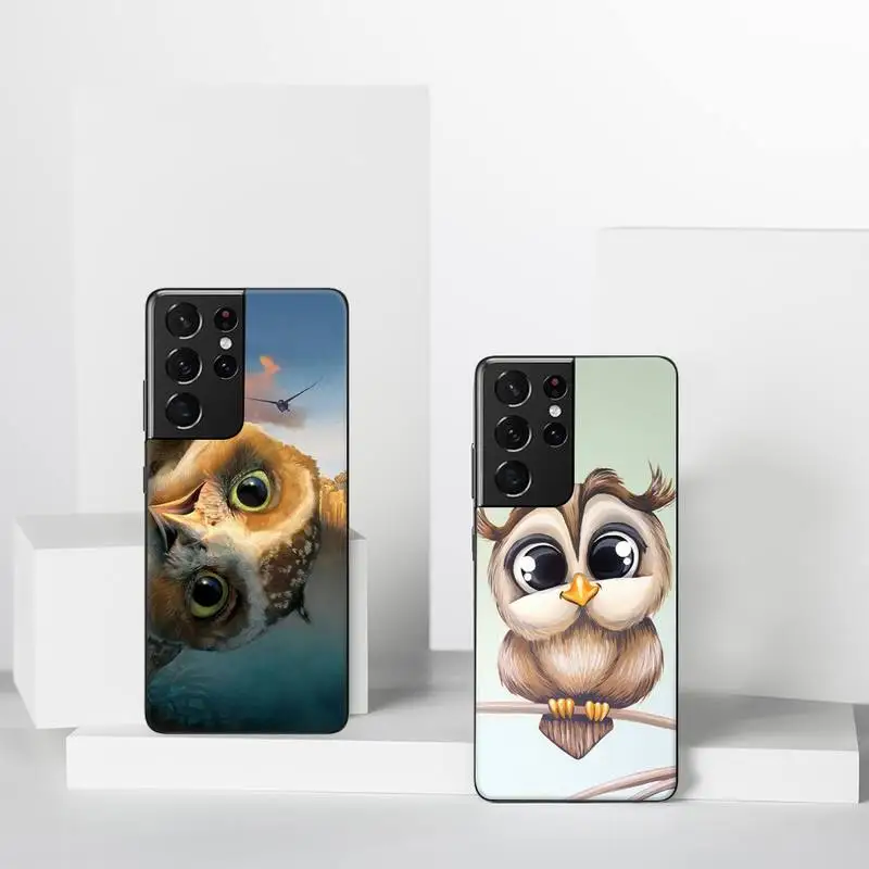 

Cartoon cute animal owl bird Phone Case For Samsung A51 A32 A52 A71 A50 A12 A21S S10 S20 S21 Plus Fe Ultra