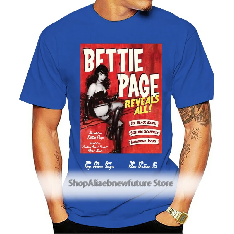 

Bettie Page Reveals All Poster T SHIRT All Sizes S To 5XL Brand Style Short Sleeve O-Neck T Shirt Men New Men Cotton