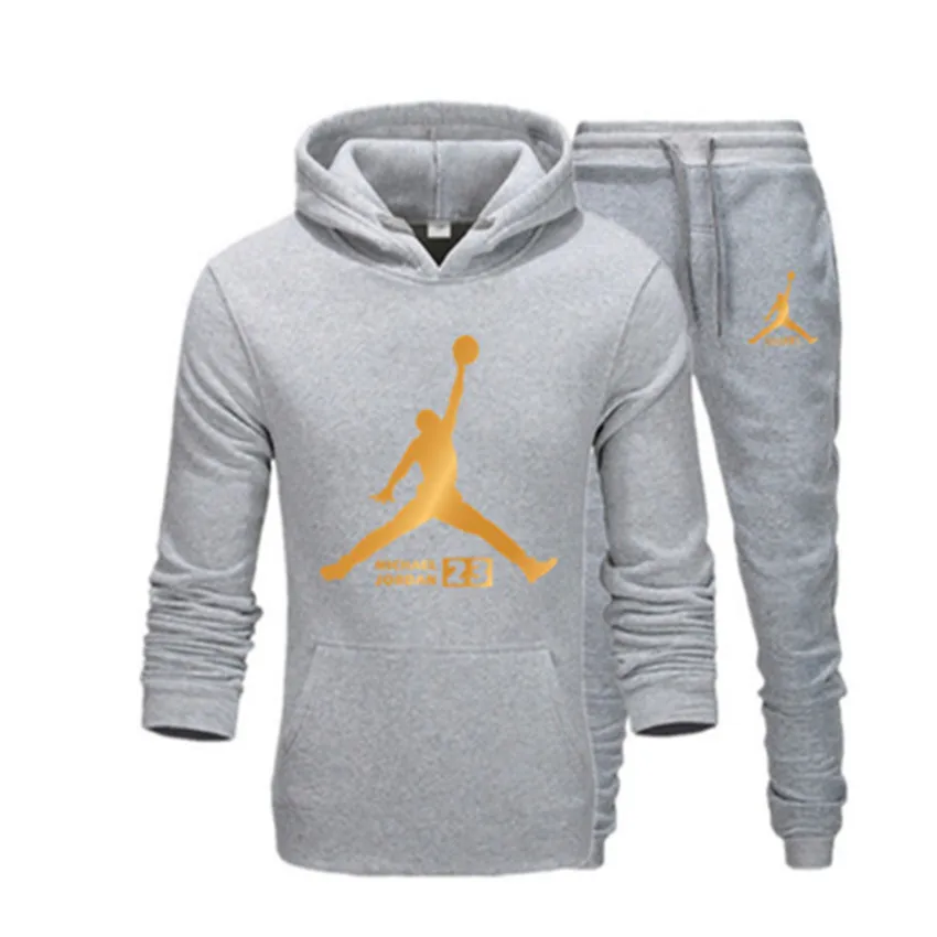 23 JORDAN осень зима горячая распродажа мужские комплекты Толстовка + штаны из двух