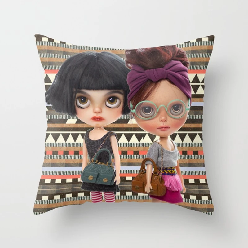 Горячая Распродажа для милых девочек мультяшная Подушка Чехол смешные девочки