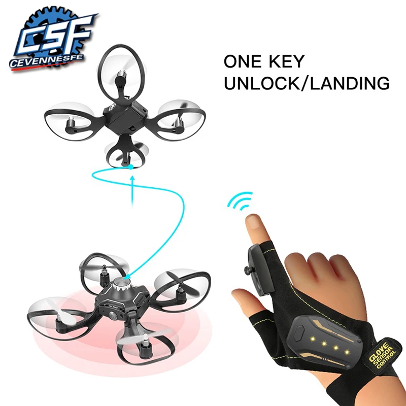 

2019 New Original W606-16 Valcano Gloves Control Interactive Mini Drone Quadcopter Wifi FPV 480P Camera RC Helicopter Quadcopter