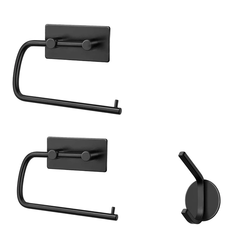 

Source Text 3 Piece Bathroom Accessory Set, Towel Holder, Toilet Paper Holder, Coat Hook, Bathroom Set