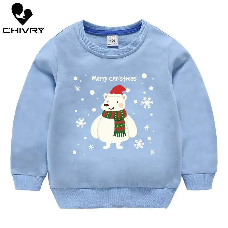 Детская толстовка худи для мальчиков и девочек Рождественский хлопковый пуловер