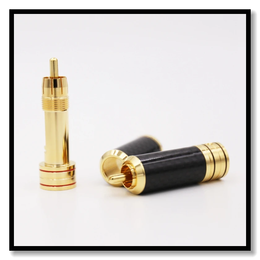 4 шт. высококачественный медный углеволоконный RCA разъем позолоченный Аудио