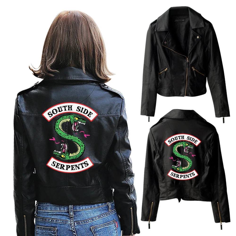 

Толстовка Riverdale искусственная (-ый) Куртки с принтом Southside ривердейл змеи куртка женская ривердейл змеи уличная кожаная куртка