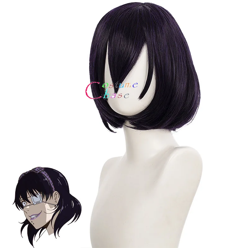 Ikishima Midari Kakegurui компульсирующий темно-фиолетовый короткий парик косплей
