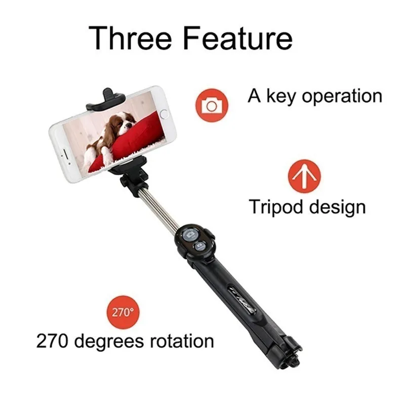 3 in 1 Portable Bluetooth Selfie Stick Tripod Hand-held Remote Control Extendable Foldable For Smartphone camera | Мобильные
