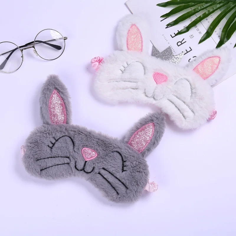 Мягкая Плюшевая длинная маска для глаз повязка на глаза с мультипликационной