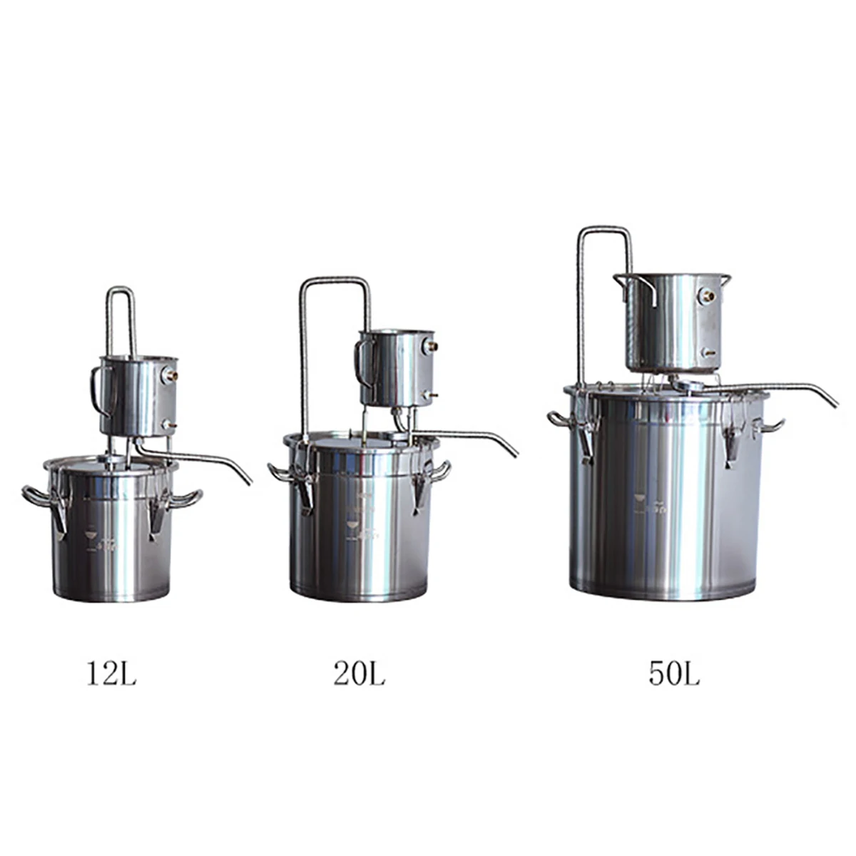 

12L/20L/50L Distiller Alambic Moonshine Alcohol Still Stainless Copper DIY Home Brew Water Wine Brandy Essential Oil Brewing Kit